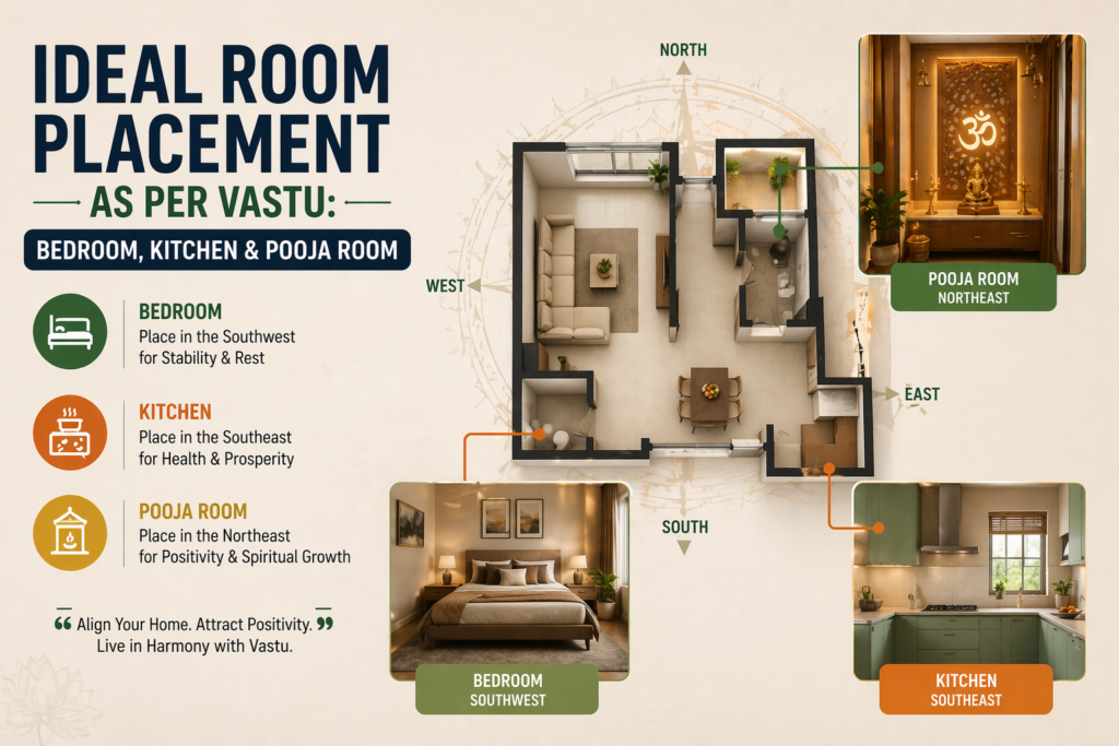 Ideal Room Placement as per Vastu
